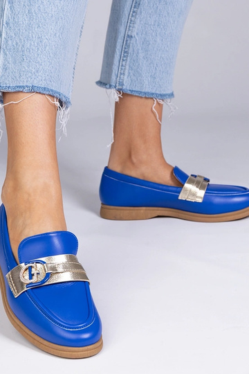 Niebieskie mokasyny z...