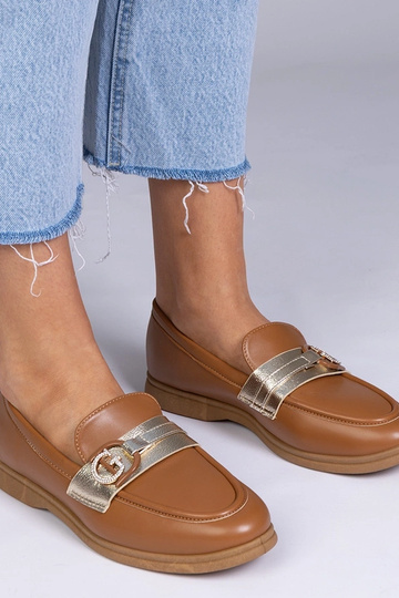 Brązowe mokasyny z ekoskóry... 2