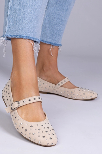 Beżowe balerinki ze... 2