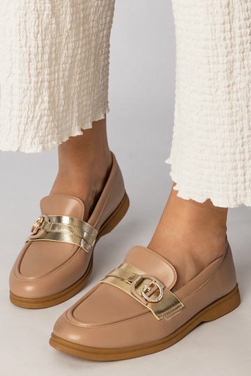 Kremowe mokasyny z ekoskóry...