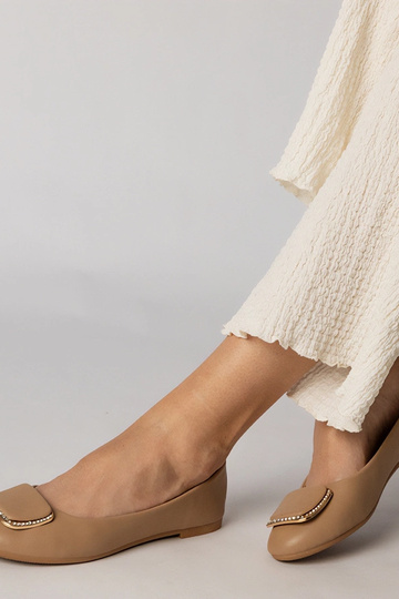 Brązowe balerinki damskie z... 2