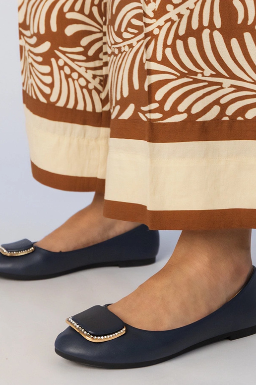 Granatowe balerinki damskie z...