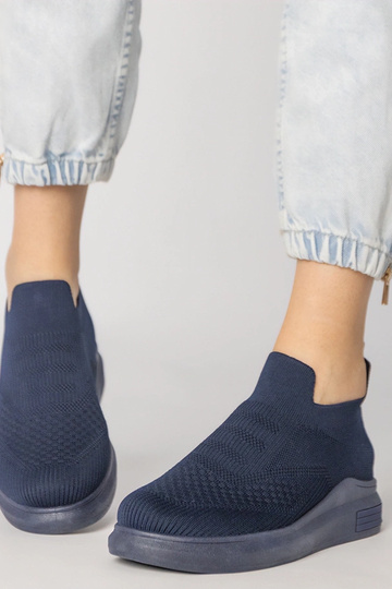 Granatowe sneakersy skarpetkowe wsuwane Merinsa