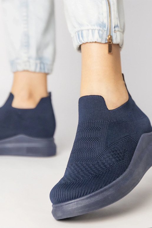 Granatowe sneakersy skarpetkowe...