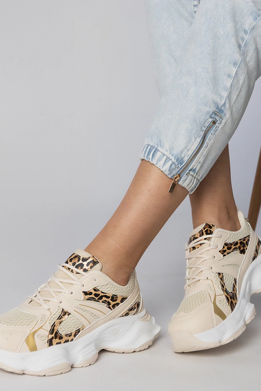 Panterkowe sneakersy sportowe na...