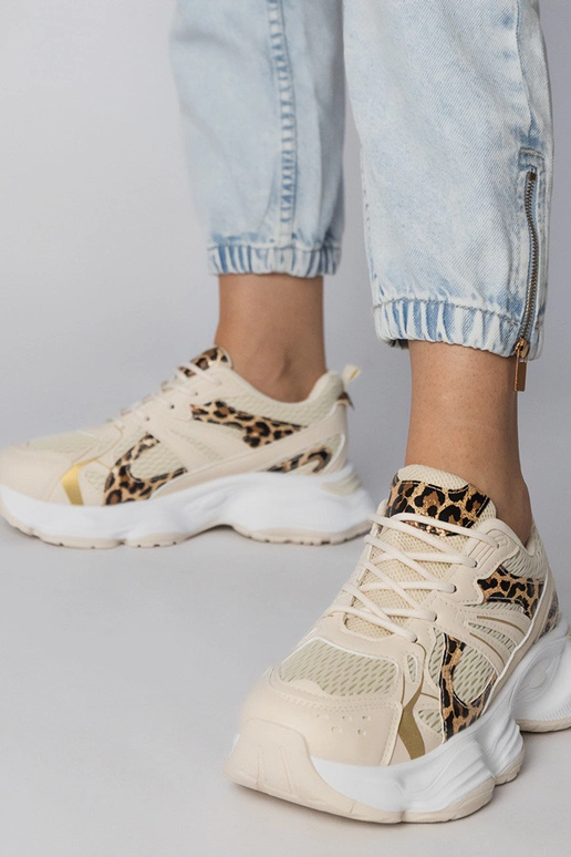 Panterkowe sneakersy sportowe na...
