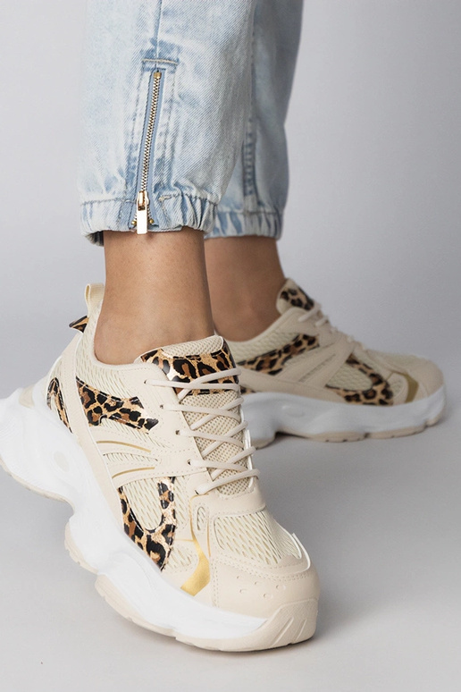 Panterkowe sneakersy sportowe na...