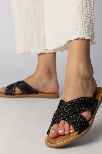 Czarne klapki damskie... 2