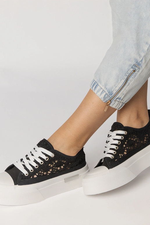 Czarne trampki sneakersy damskie...