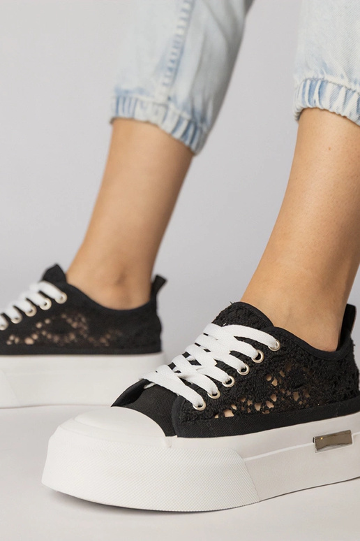 Czarne trampki sneakersy damskie...