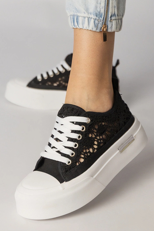 Czarne trampki sneakersy damskie...