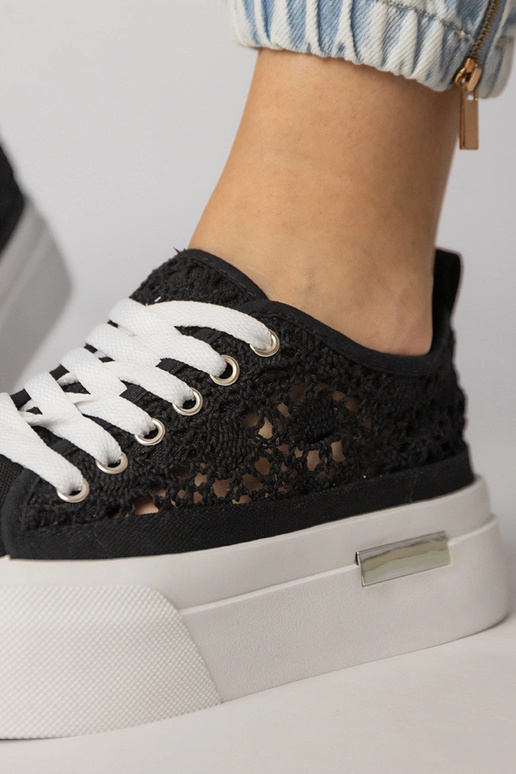 Czarne trampki sneakersy damskie...