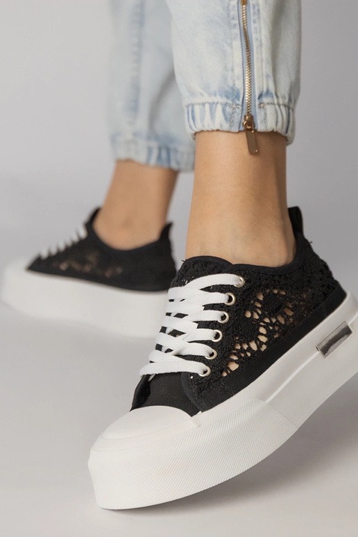 Czarne trampki sneakersy damskie...
