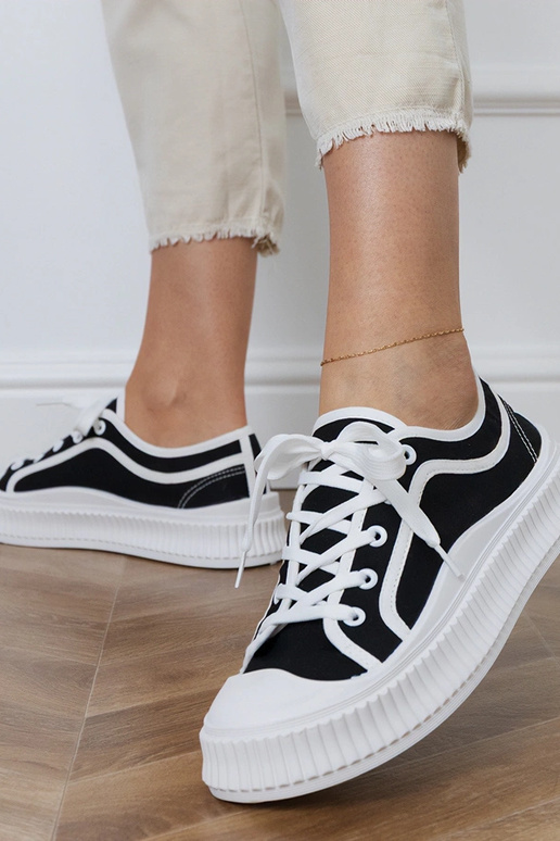 Czarne trampki damskie na platformie...