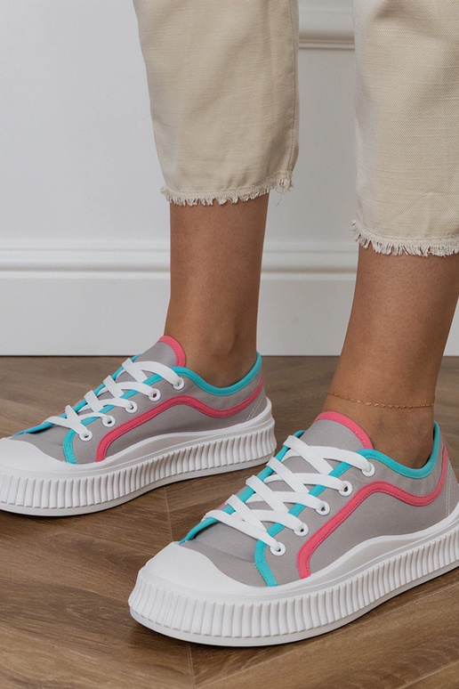 Szare trampki damskie na platformie...