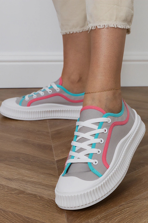 Szare trampki damskie na platformie...