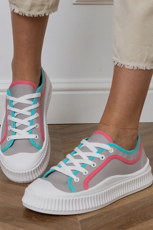 Szare trampki damskie na platformie...