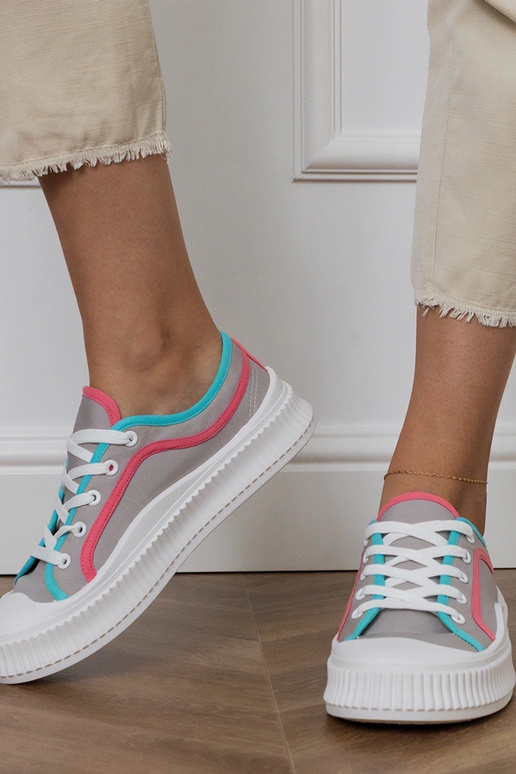 Szare trampki damskie na platformie...