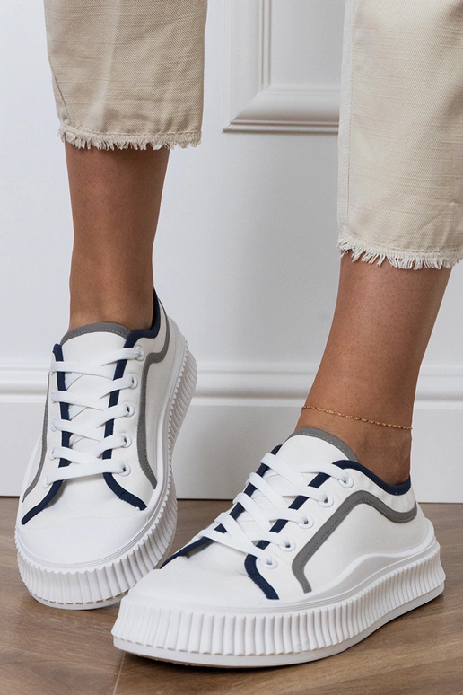 Białe trampki damskie na platformie...