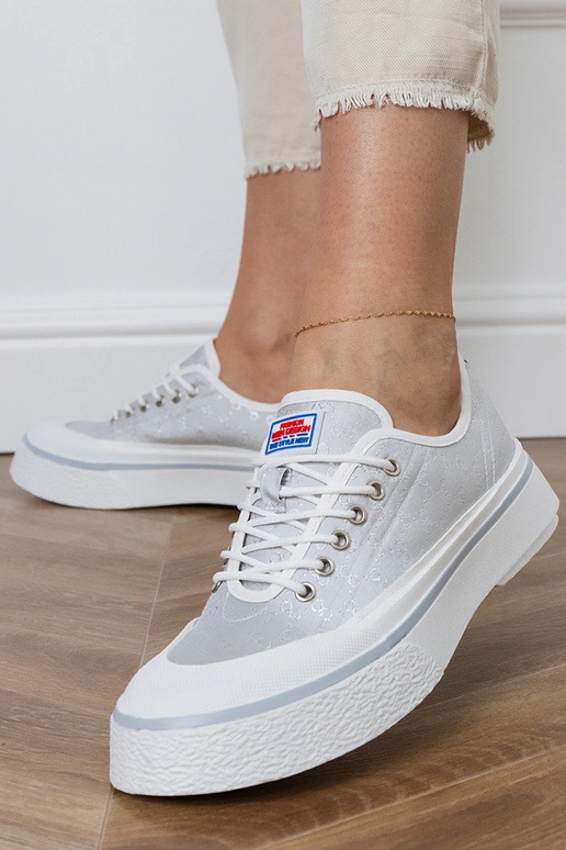 Szare trampki damskie na platformie...