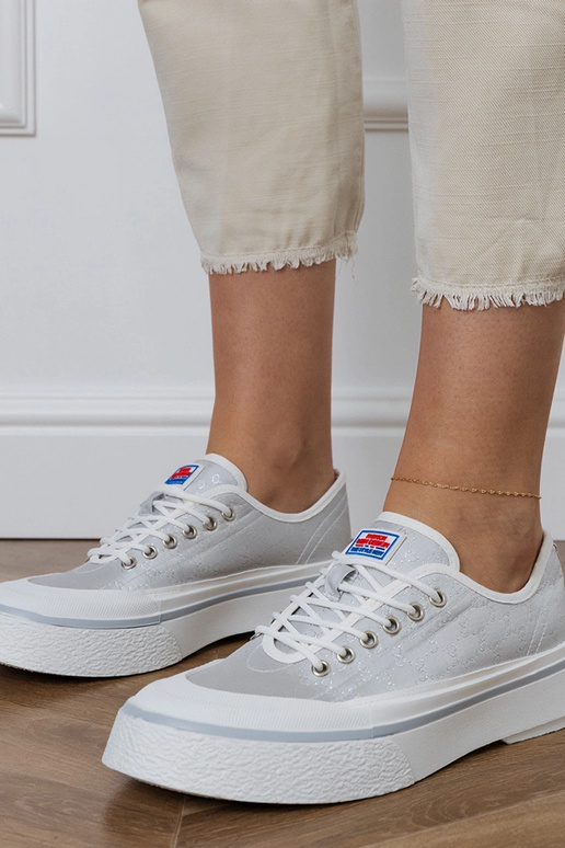 Szare trampki damskie na platformie...