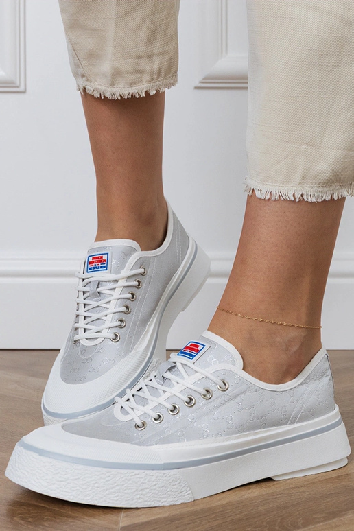 Szare trampki damskie na platformie...