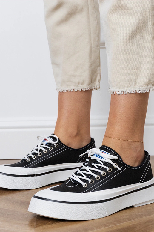 Czarne trampki damskie na platformie...