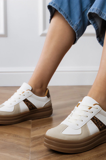 Panterkowe sneakersy damskie na platformie Serila