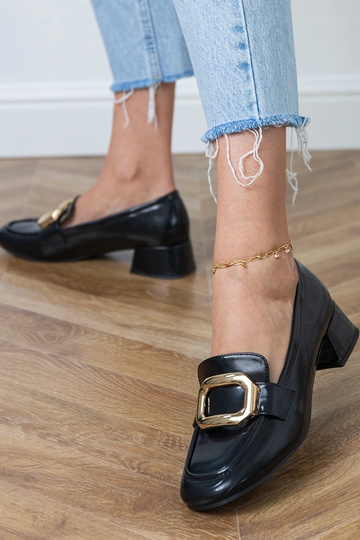 Czarne półbuty damskie na... 2