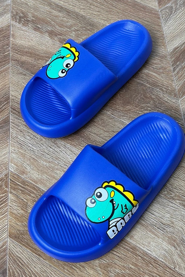 Niebieskie klapki dziecięce z nadrukiem Milos 2
