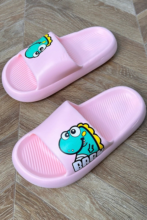 Różowe klapki dziecięce z nadrukiem...