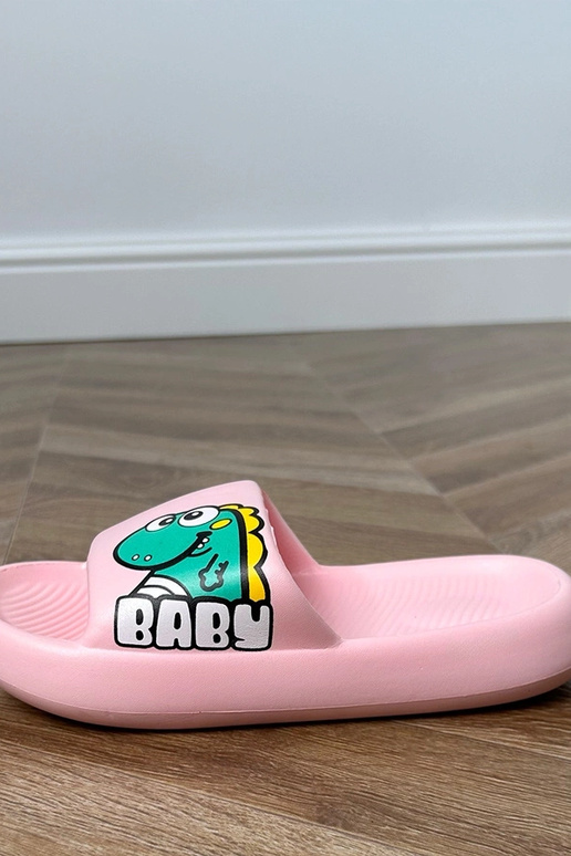 Różowe klapki dziecięce z nadrukiem...