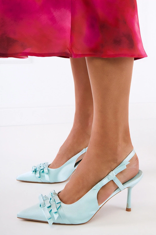 Zielone czółenka na szpilce z...