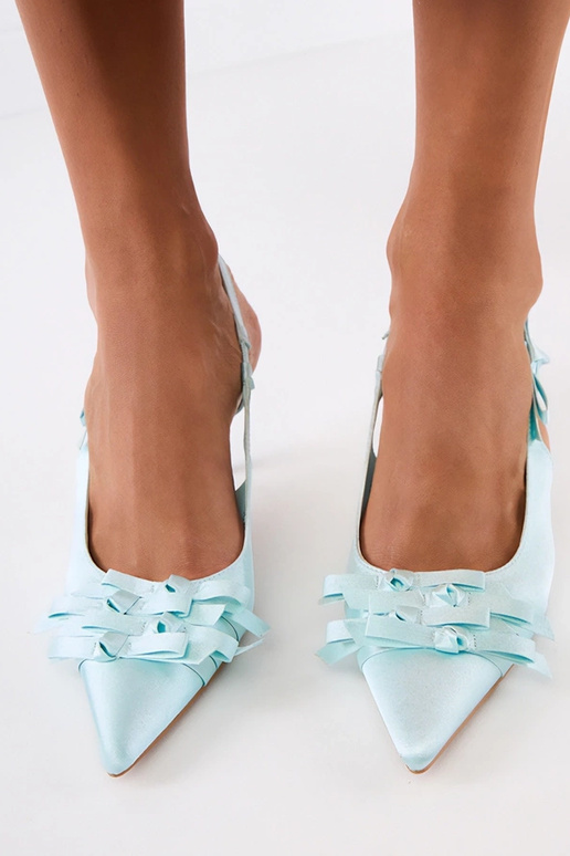 Zielone czółenka na szpilce z...