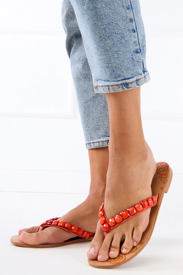 Pomarańczowe klapki japonki... 2