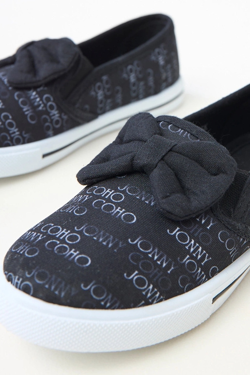 Czarne tenisówki dziecięce z kokardką...