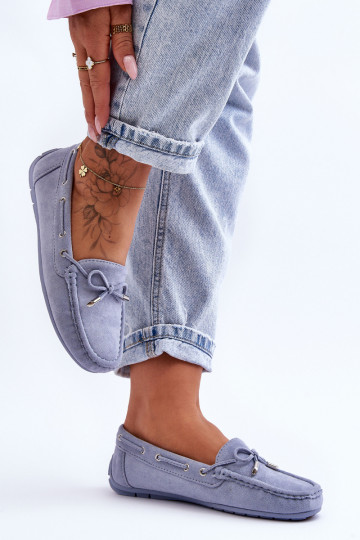 Women's Suede Moccasins Blue Si Passione