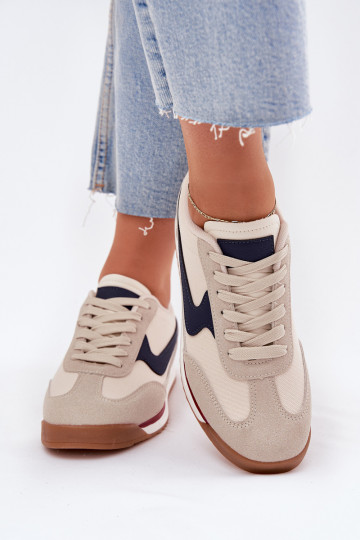 Buty Sportowe Sneakersy Damskie Beżowe Zerina