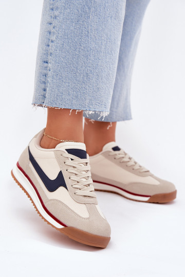 Buty Sportowe Sneakersy Damskie Beżowe Zerina 2