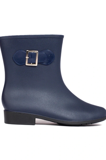 dark blue rubber boots...