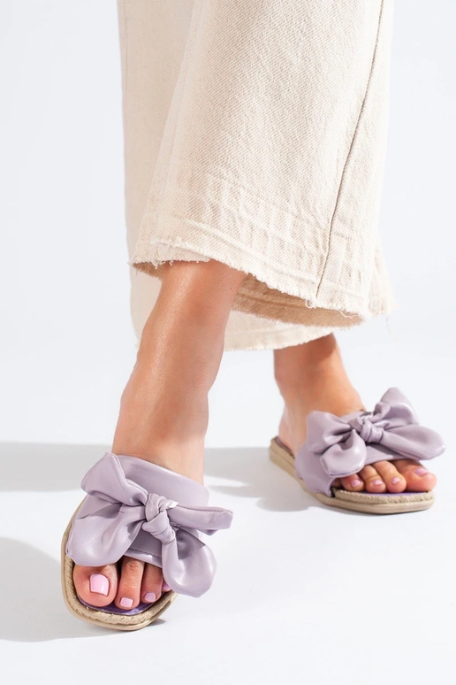 Slippers with bow  Shelovet purple color