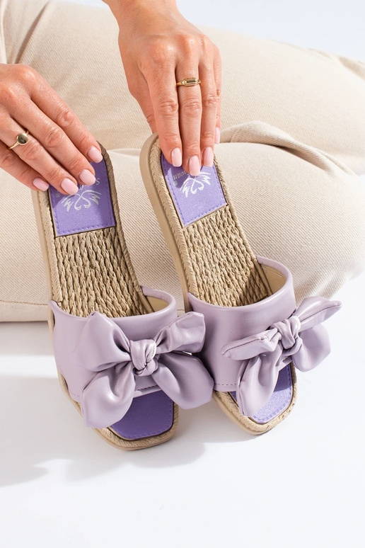 Slippers with bow  Shelovet purple color
