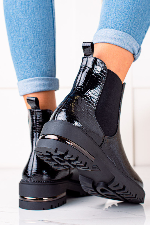 black stylish shoes SERGIO LEONE