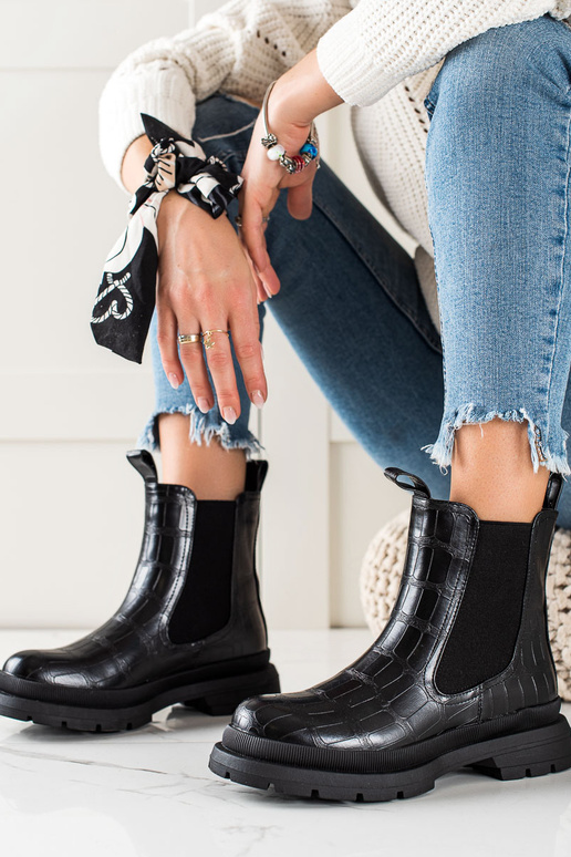black Chelsea boots