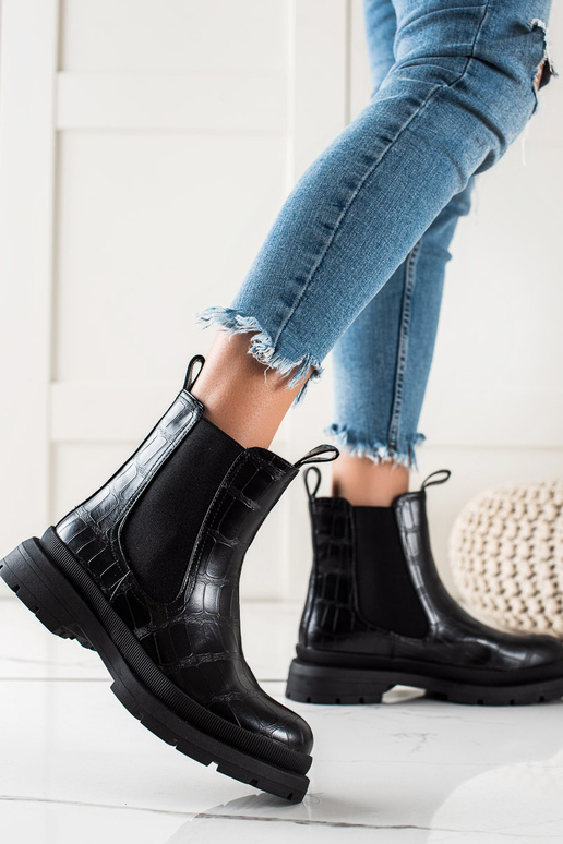 black Chelsea boots