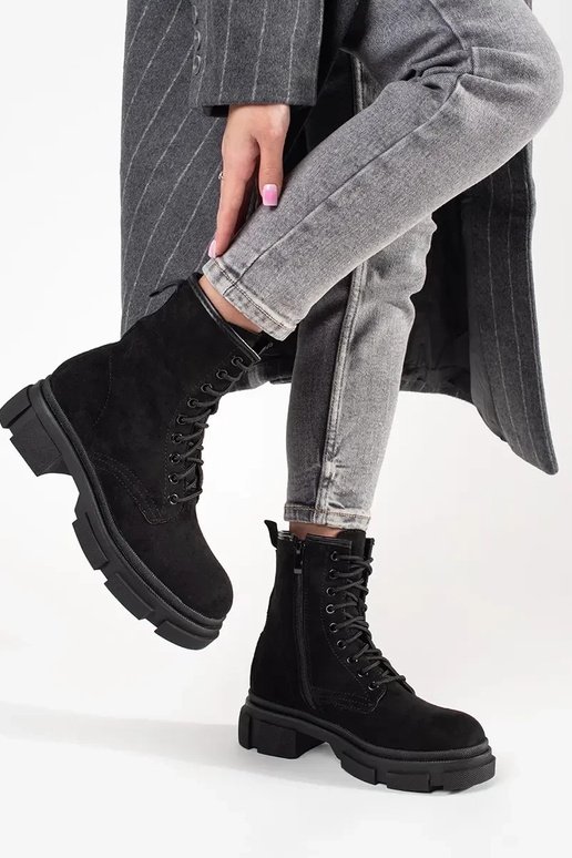 suede black boots