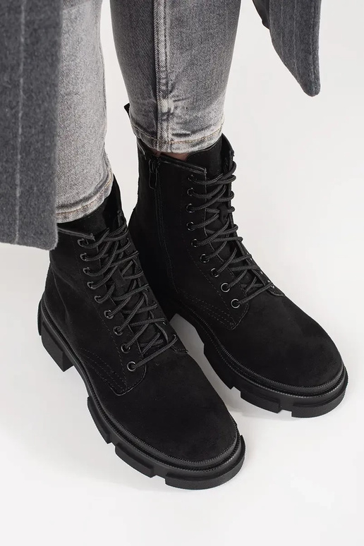 suede black boots