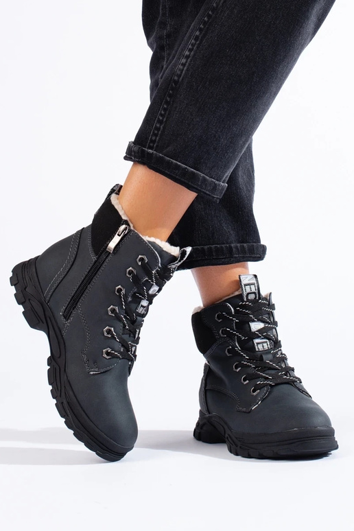 Sportowe traperki damskie czarne