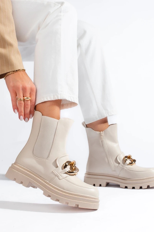 INomens boots Inith platform beige