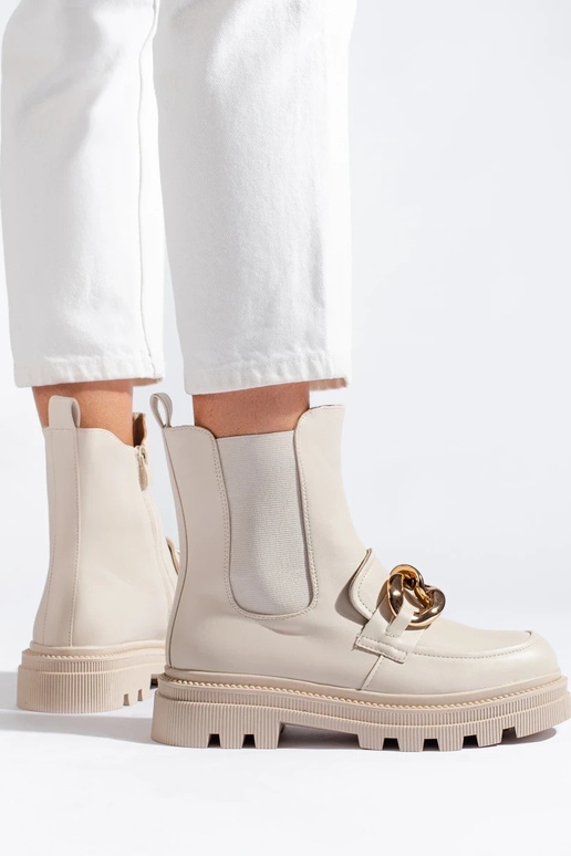 INomens boots Inith platform beige